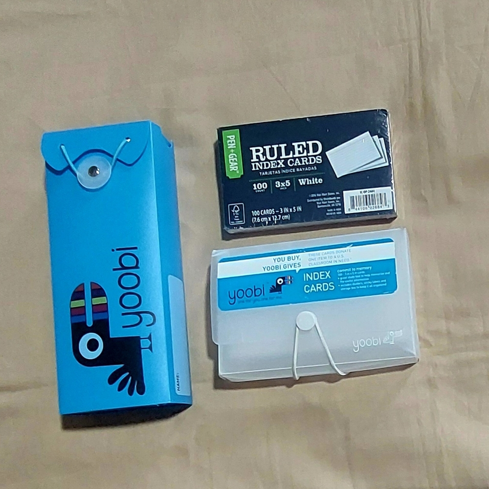 Yoobi 14+ Piece Pencil Case Bundle W/free Pack Of Pen+Gear Index Cards